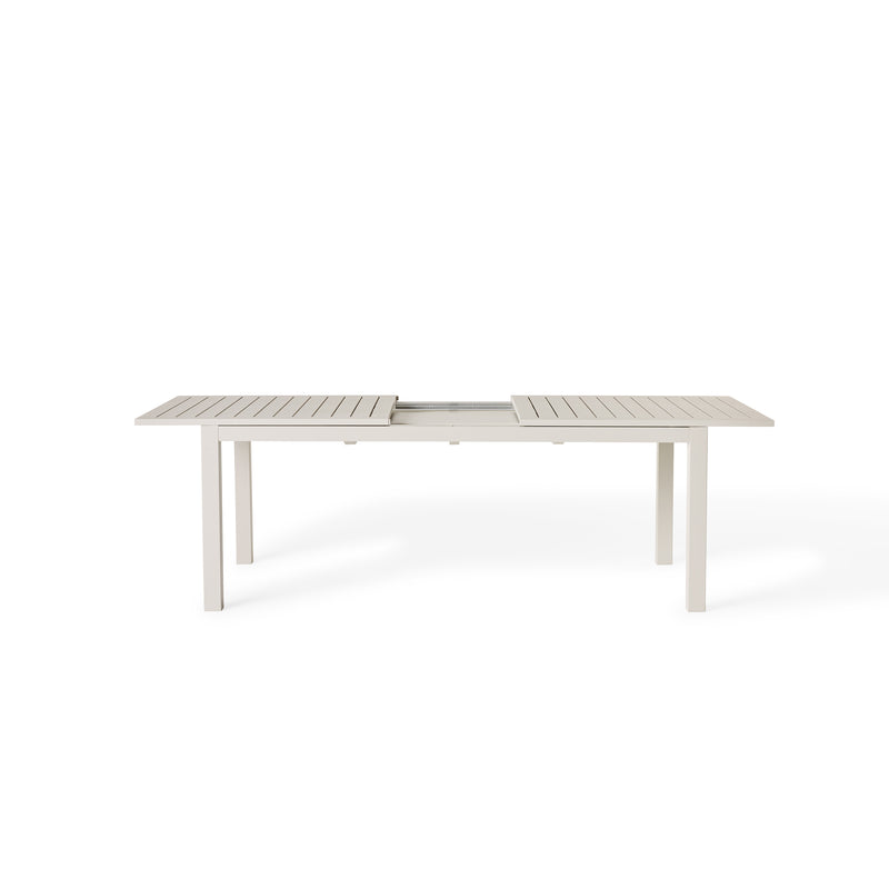 Belvedere 78"-120" Extension Dining Table in Dune Aluminum