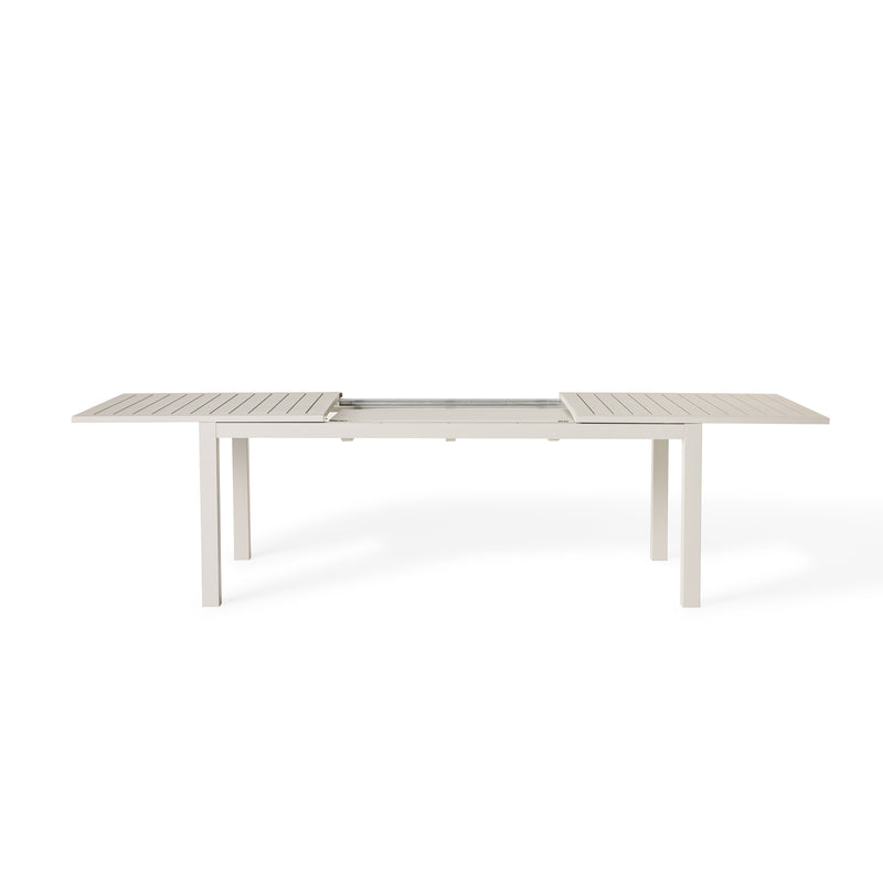 Belvedere 78"-120" Extension Dining Table in Dune Aluminum