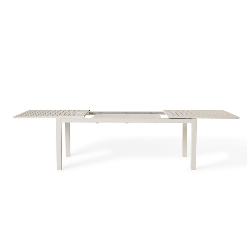 Belvedere 78"-120" Extension Dining Table in Dune Aluminum