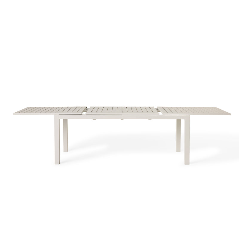 Belvedere 78"-120" Extension Dining Table in Dune Aluminum