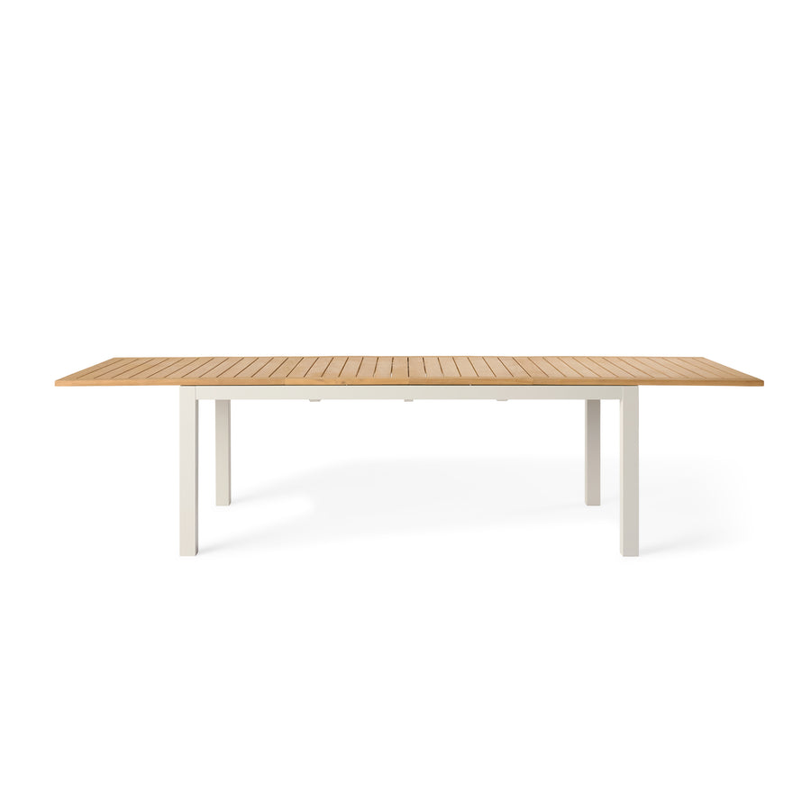 Belvedere 78"-120" Extension Dining Table in Teak and Dune Aluminum