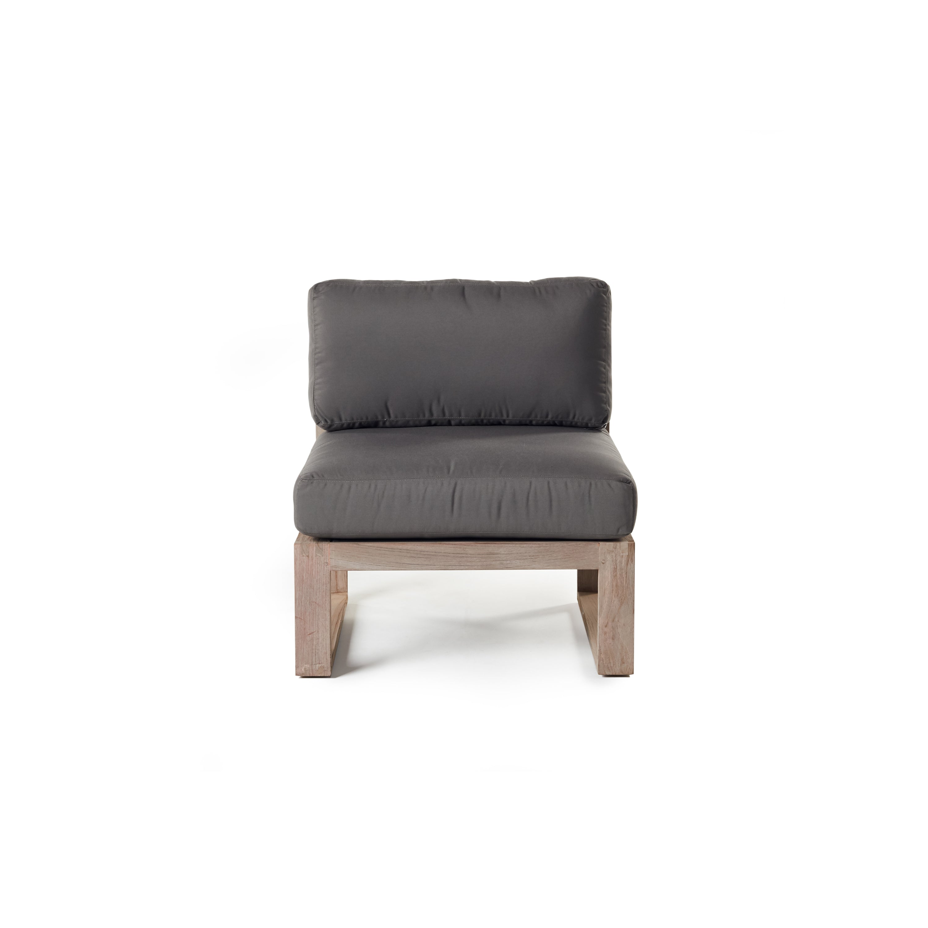 Belvedere Sectional Armless Chair in Weathered Teak