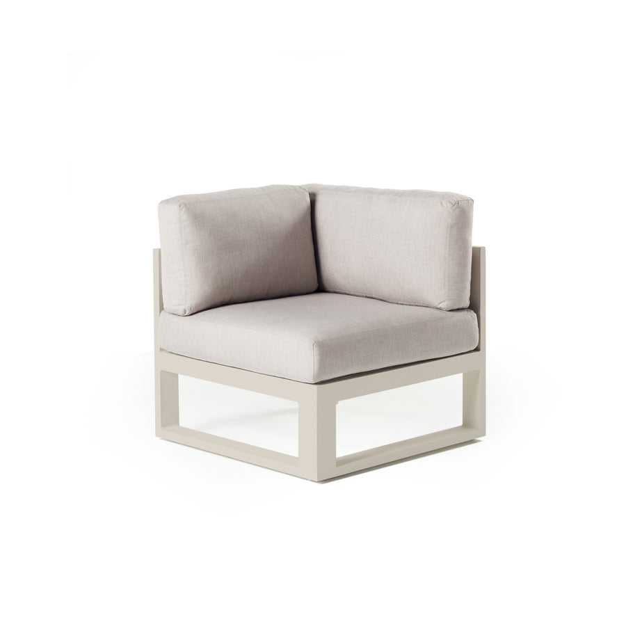 Belvedere Sectional Corner Chair in Dune Aluminum