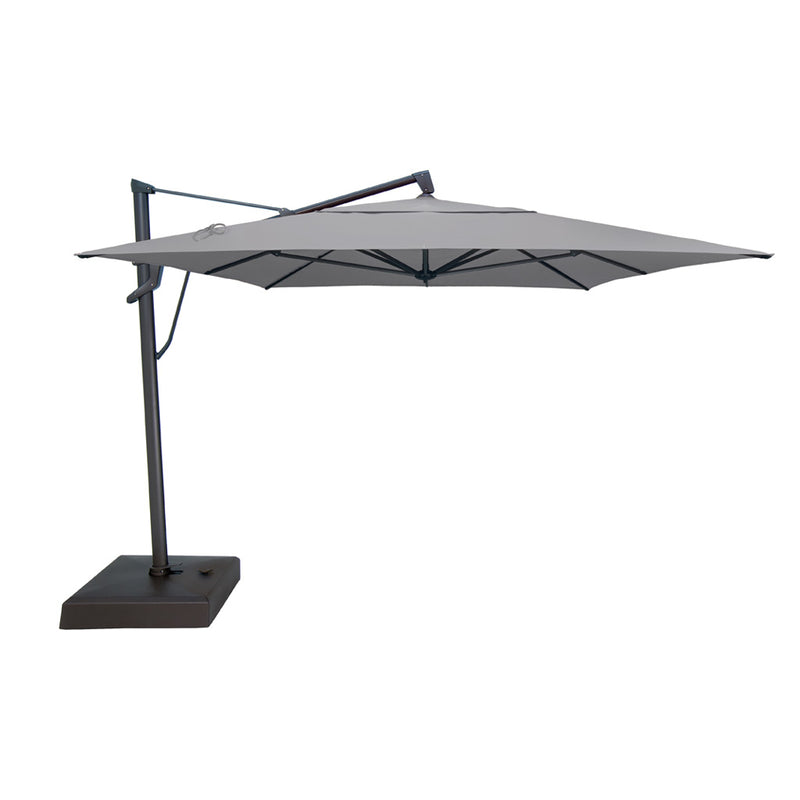 cantilever rectangular patio umbrellas AKZ PLUS 10x13' Cantilever Umbrella - Black Frame & Granite Canopy