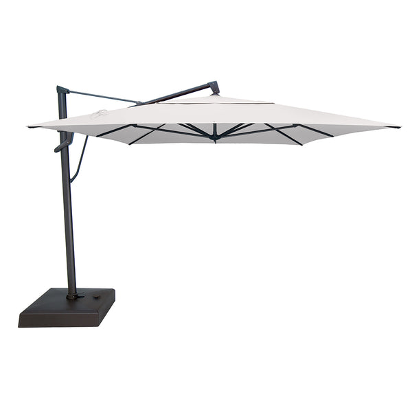 base for cantilever patio umbrella AKZ PLUS 10x13' Cantilever Umbrella - Black Frame & Natural Canopy