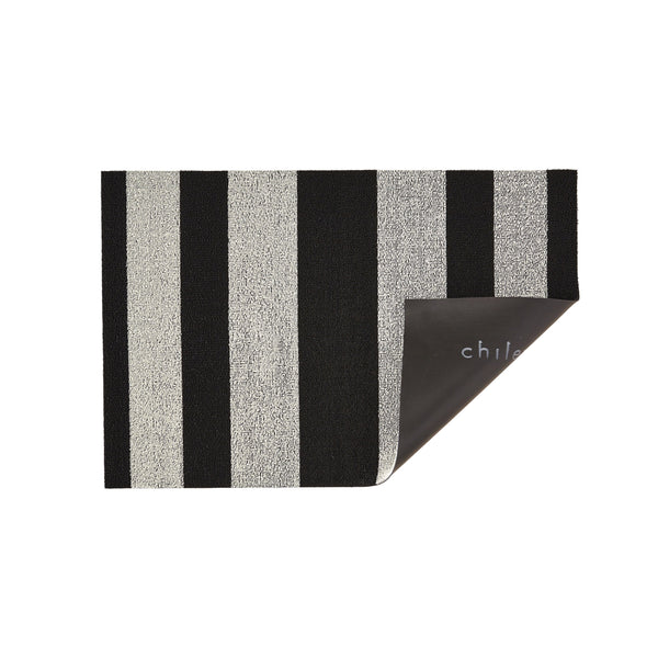 Bold Stripe Shag Rug in Black/White