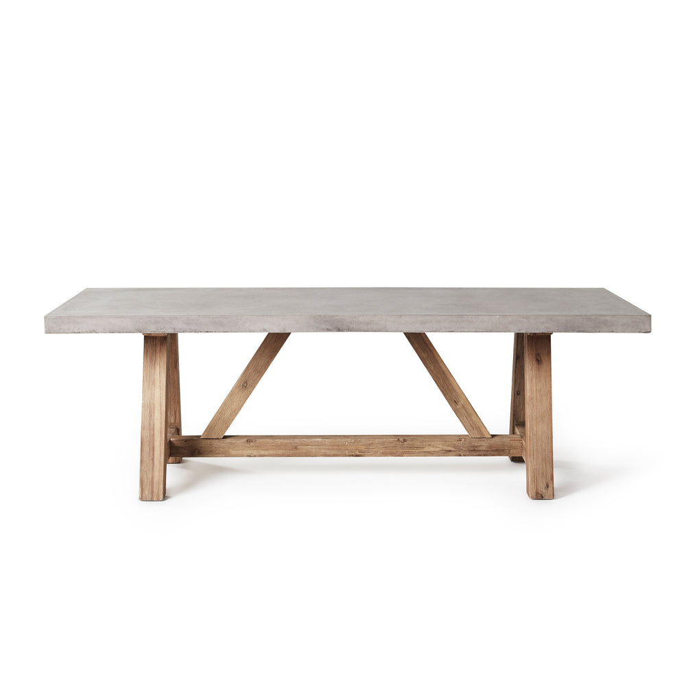 Bordeaux 94" Rectangular Dining Table - Concrete & Acacia | Terra