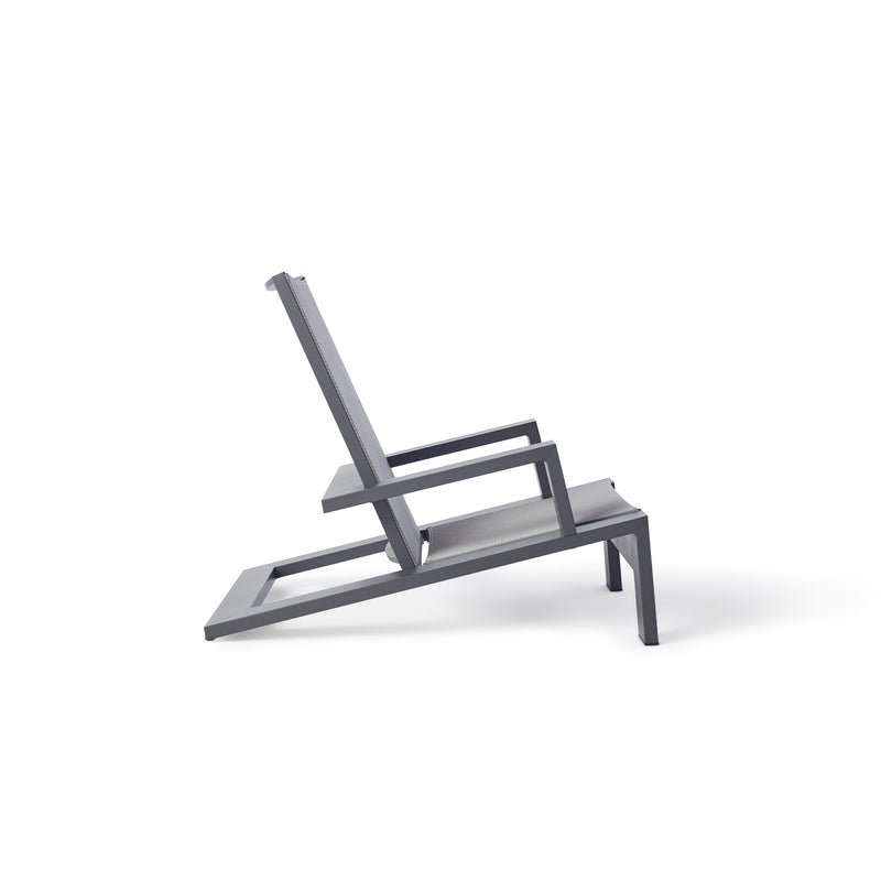 Breeze Adirondack Chair in Charcoal Aluminum & Silver Mesh