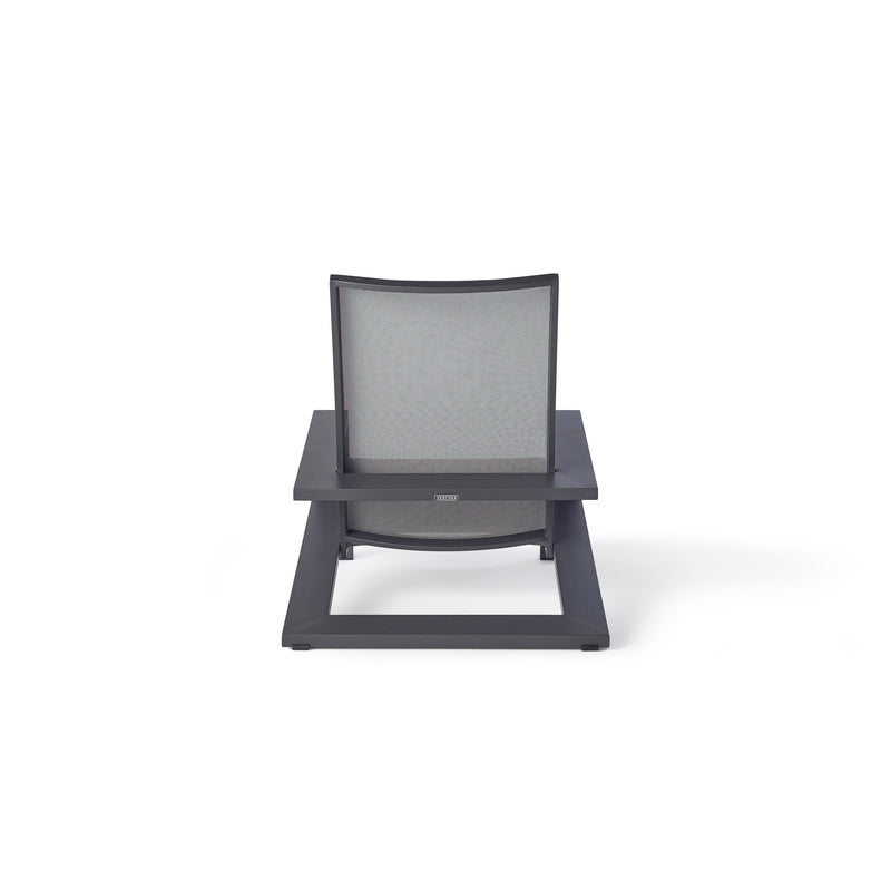 Breeze Adirondack Chair in Charcoal Aluminum & Silver Mesh