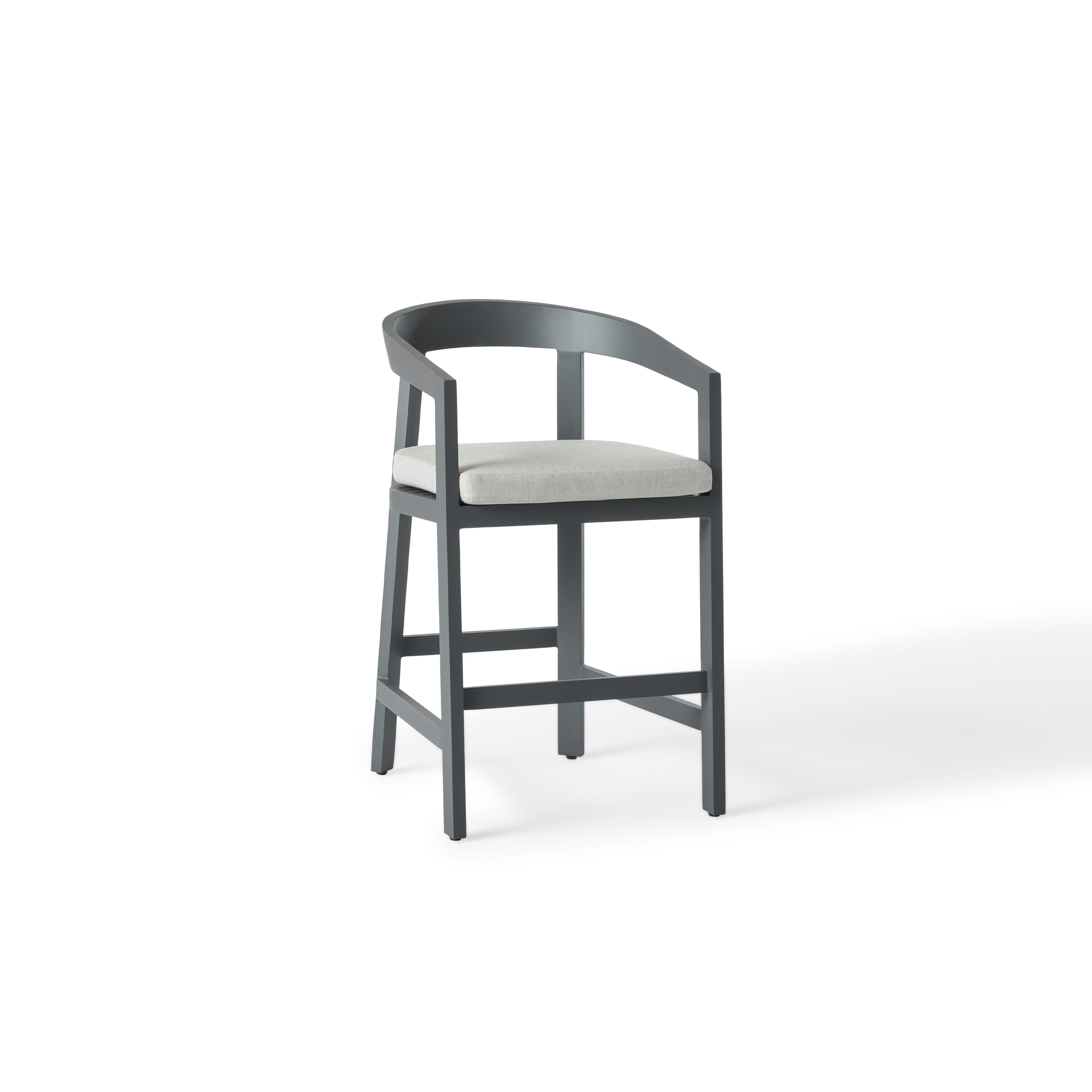 Cavallo Counter Chair in Charcoal Aluminum