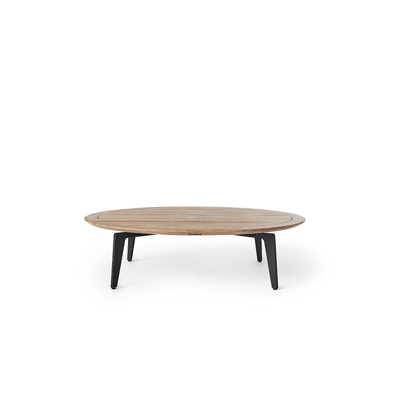 Luna Coffee Table in Charcoal with Teak Top