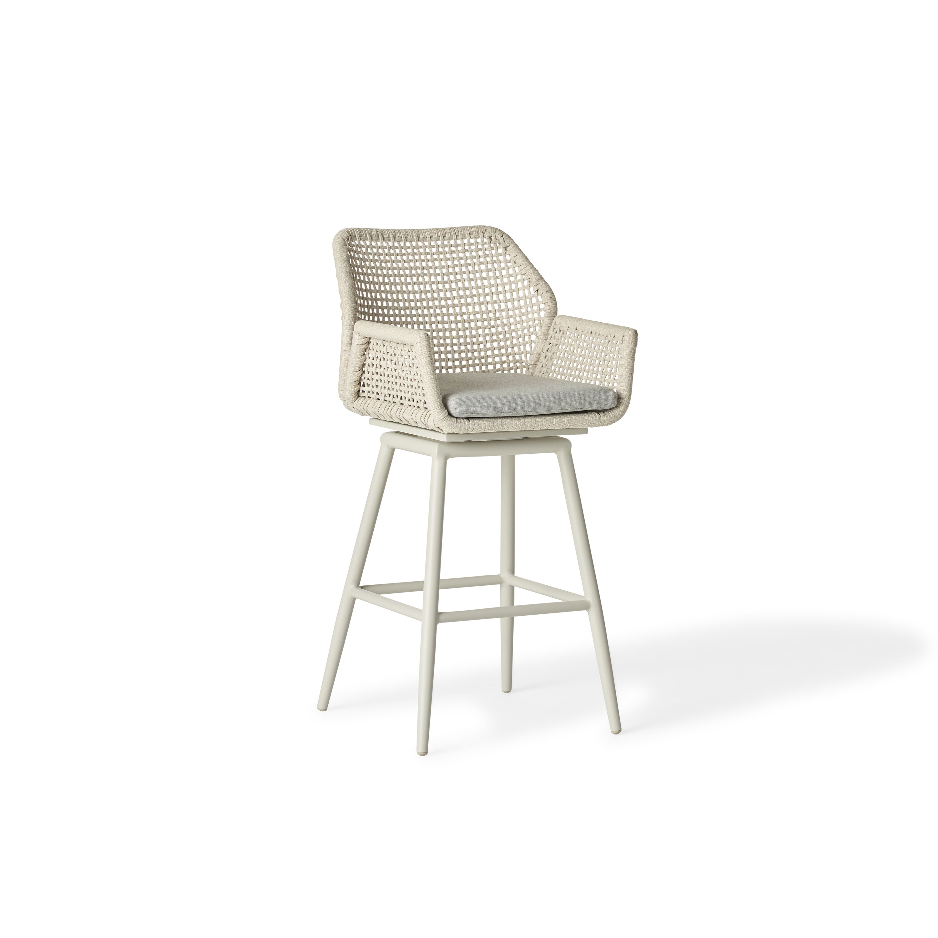 Montecito Swivel Bar Chair in Dune Aluminum