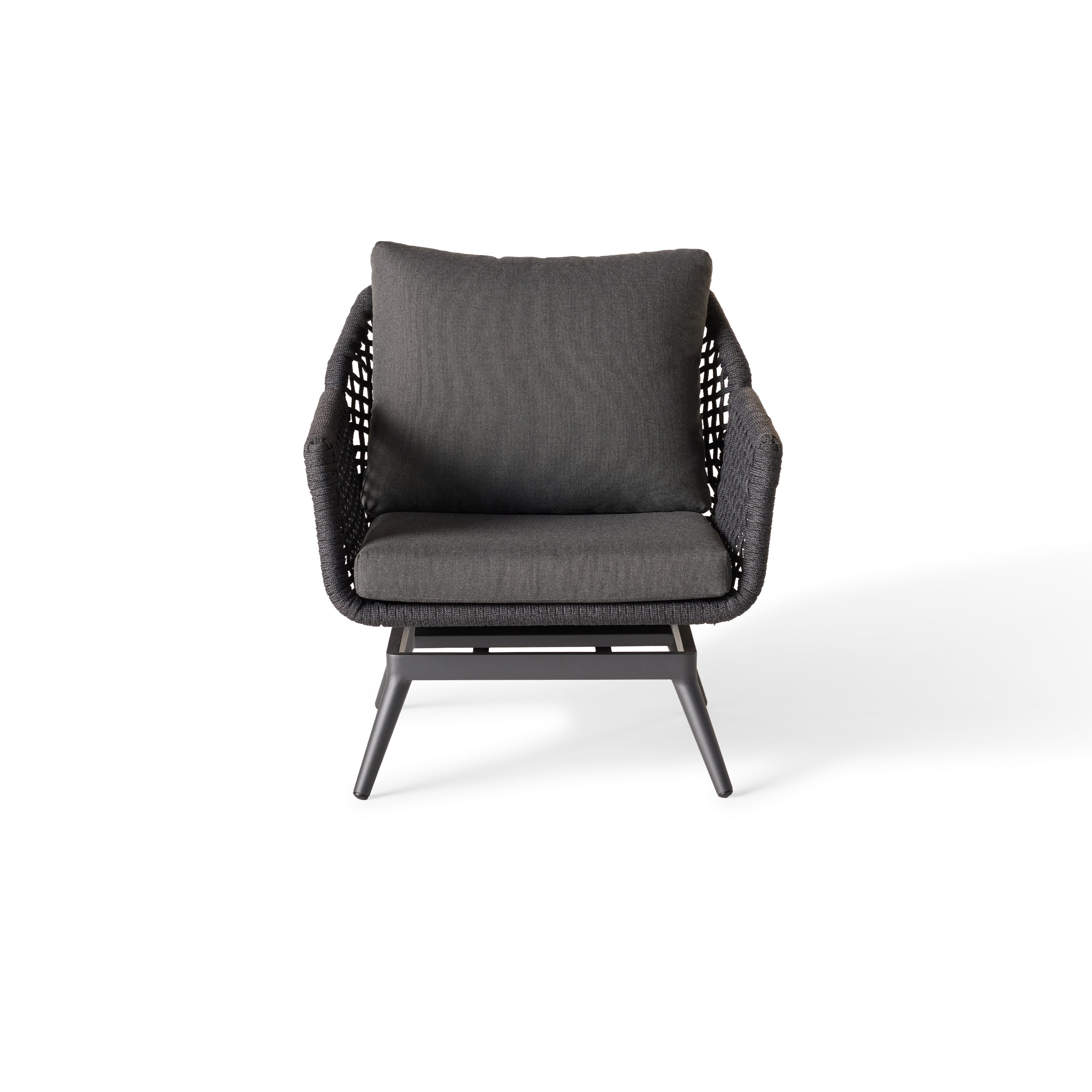Montecito Swivel Lounge Chair in Charcoal Aluminum