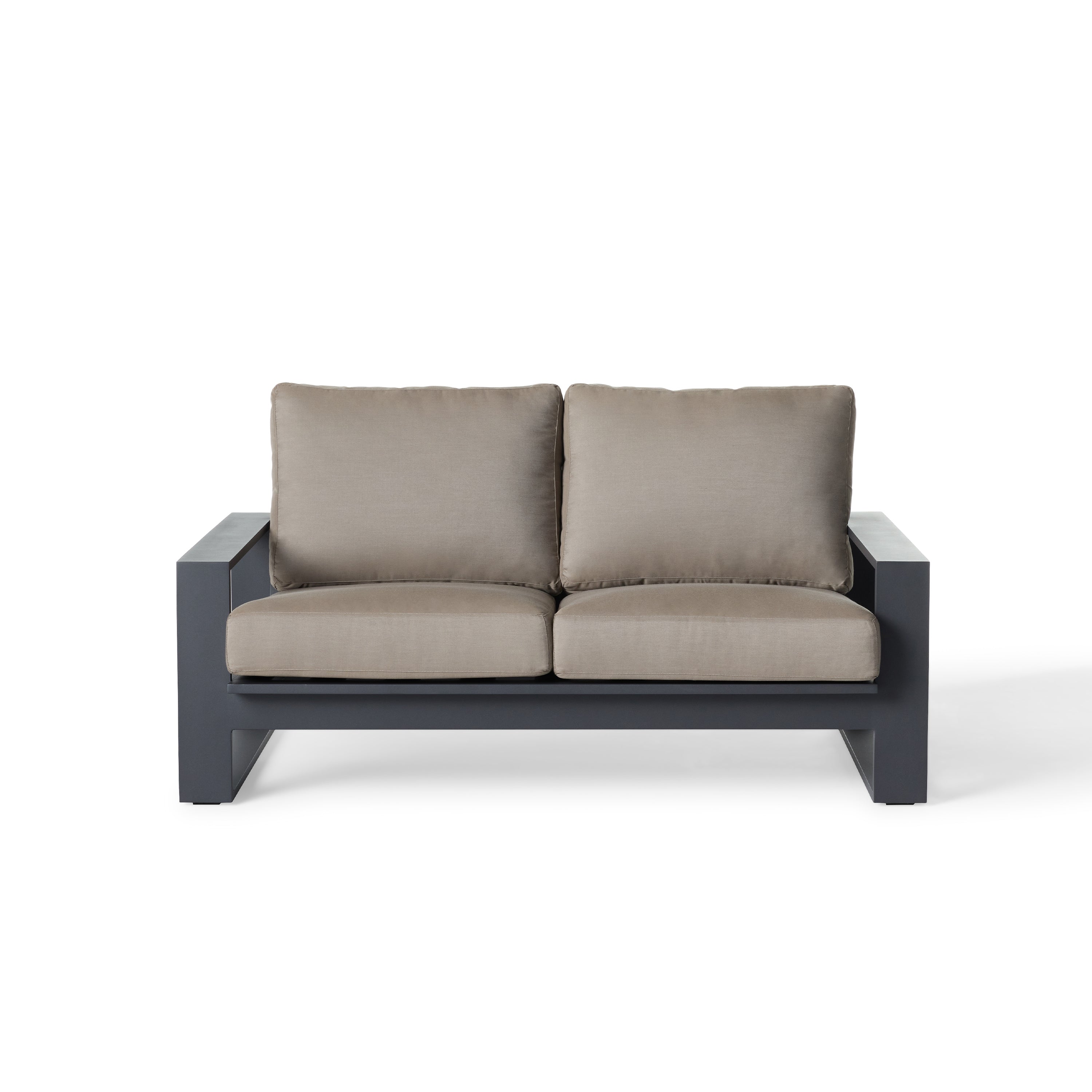 Nicasio Loveseat in Charcoal Aluminum