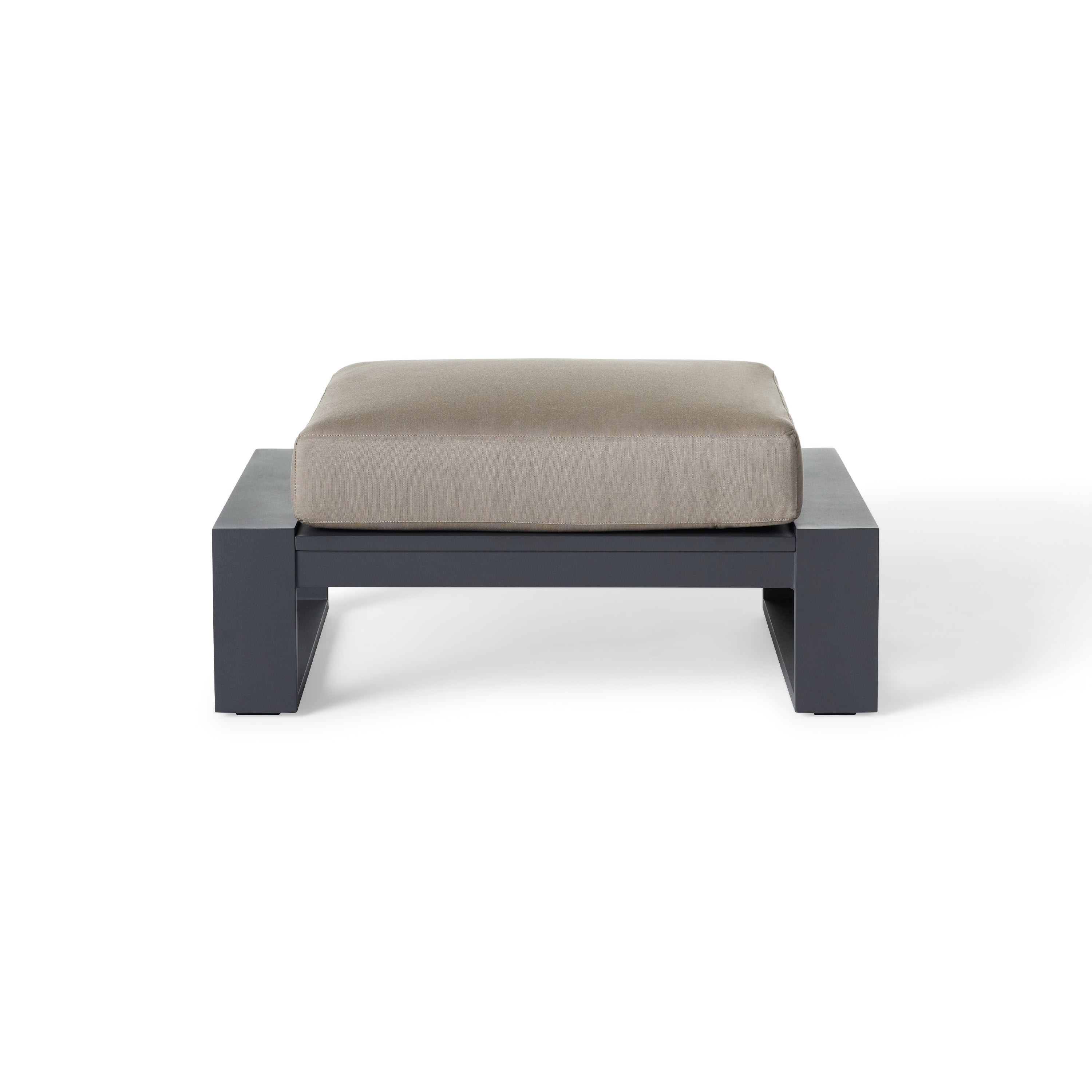 Nicasio Ottoman in Charcoal Aluminum