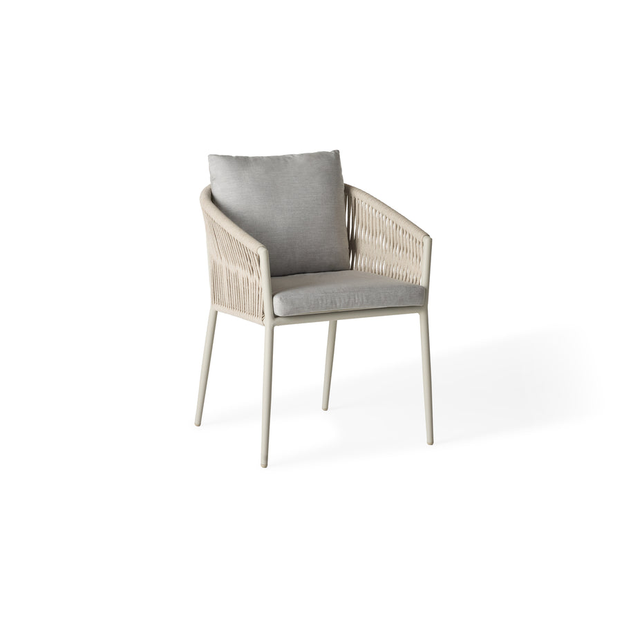 Olema Dining Arm Chair in Dune Aluminum