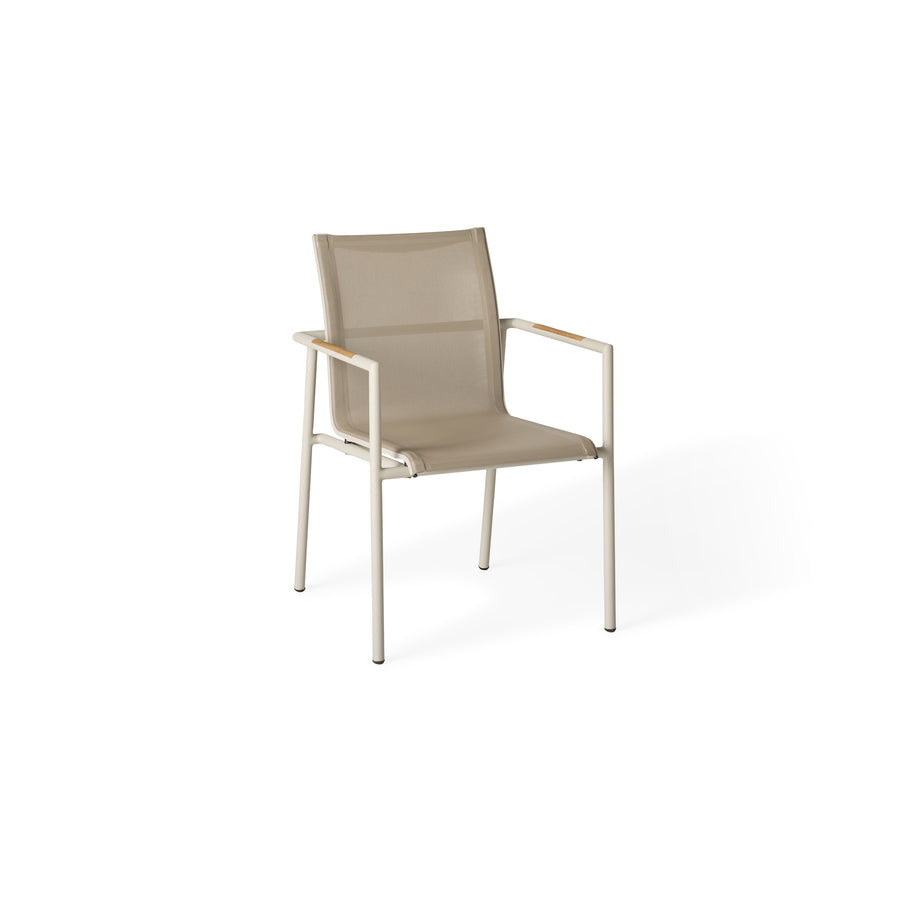 Pasadena Dining Arm Chair in Dune Aluminum