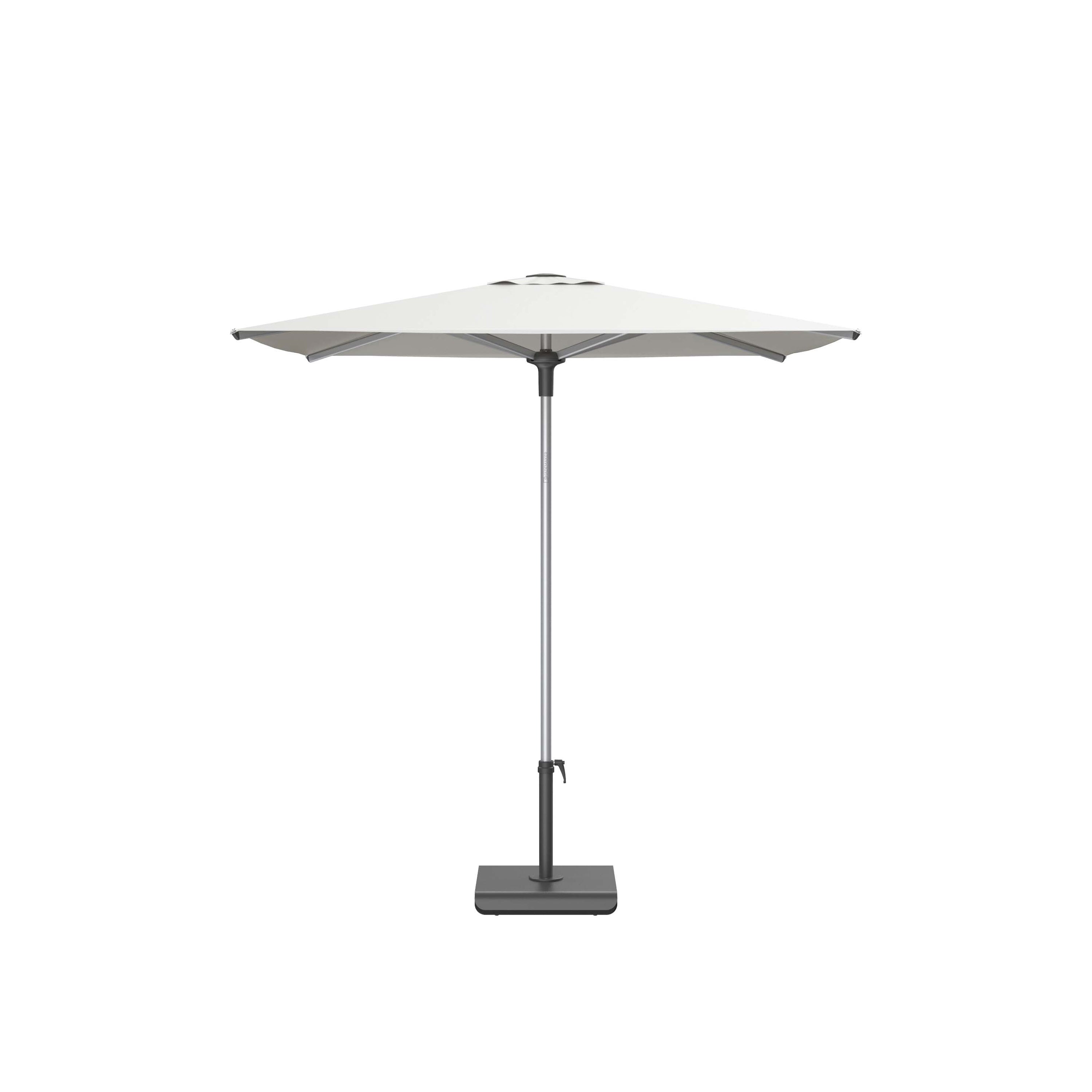 Libra 6.5' Silver Frame Square Market Umbrella - Natural Canopy