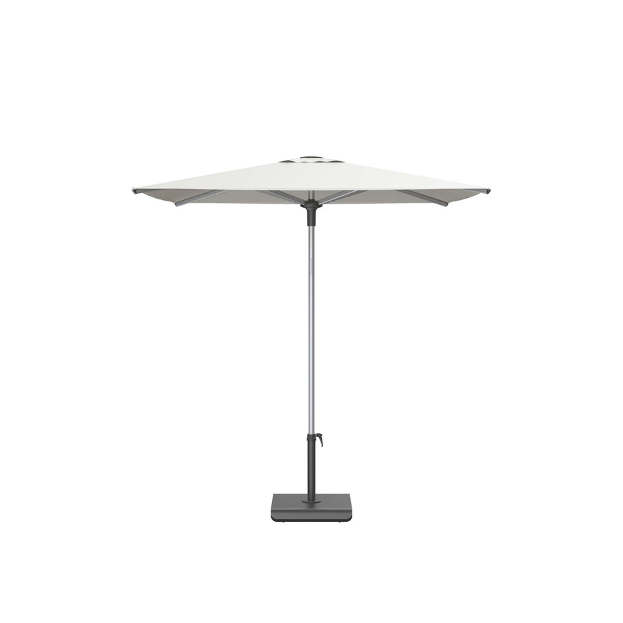 Libra 6.5' Silver Frame Square Market Umbrella - Natural Canopy