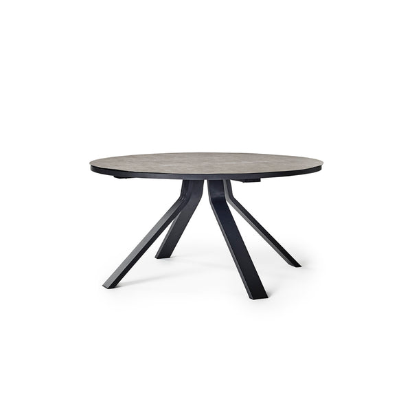 Portola Dining Table in Charcoal with Ceramic Style Glass