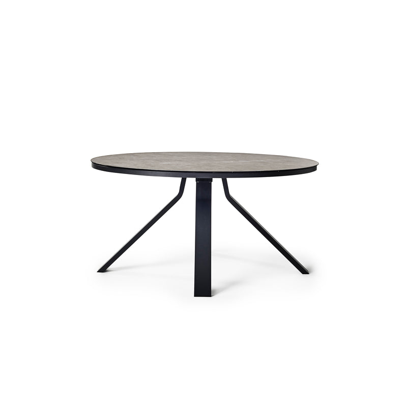 Portola Dining Table in Charcoal with Ceramic Style Glass