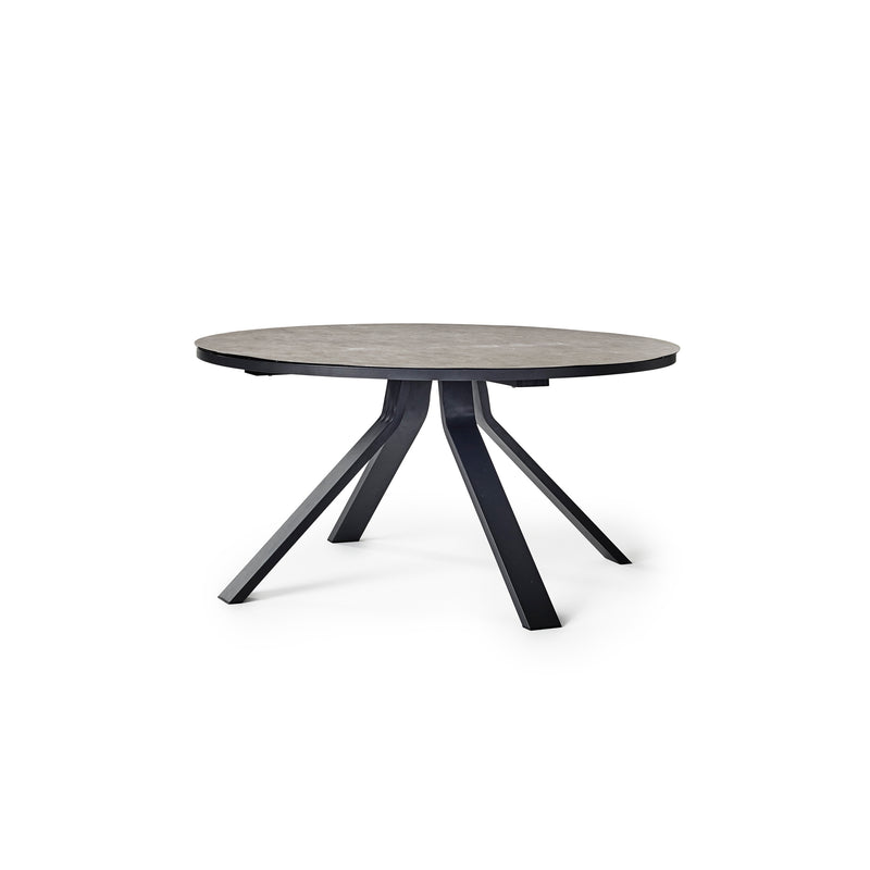 Portola Dining Table in Charcoal with Ceramic Style Glass