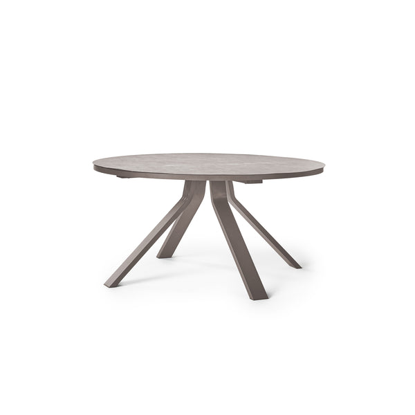 Portola Dining Table in Quartz Grey with Ceramic Style Glass