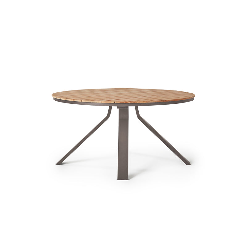 Portola Dining Table in Quartz Grey with Teak