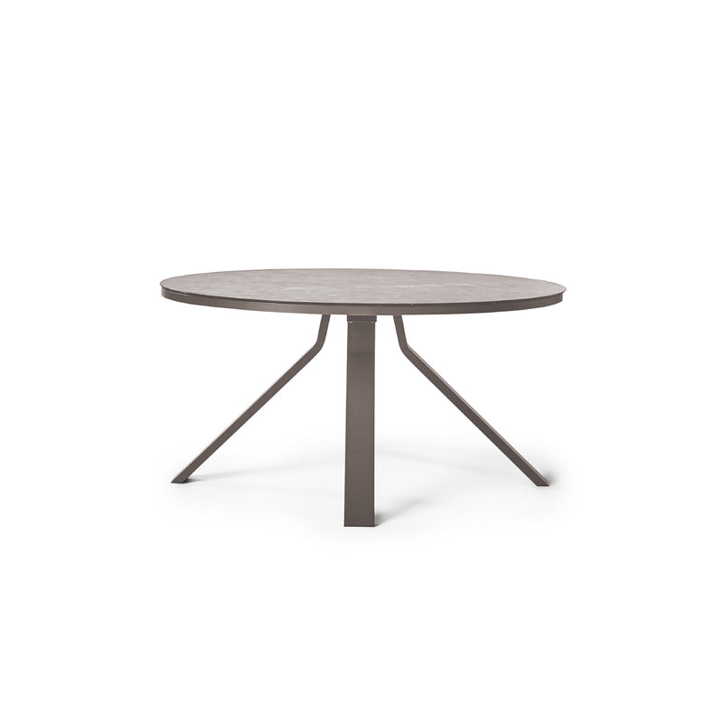 Portola Dining Table in Quartz Grey with Ceramic Style Glass