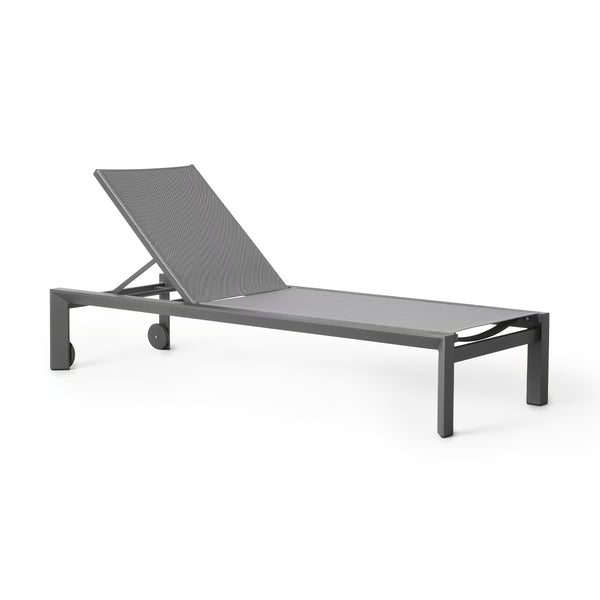 Santa Monica Chaise Lounge in Charcoal Aluminum