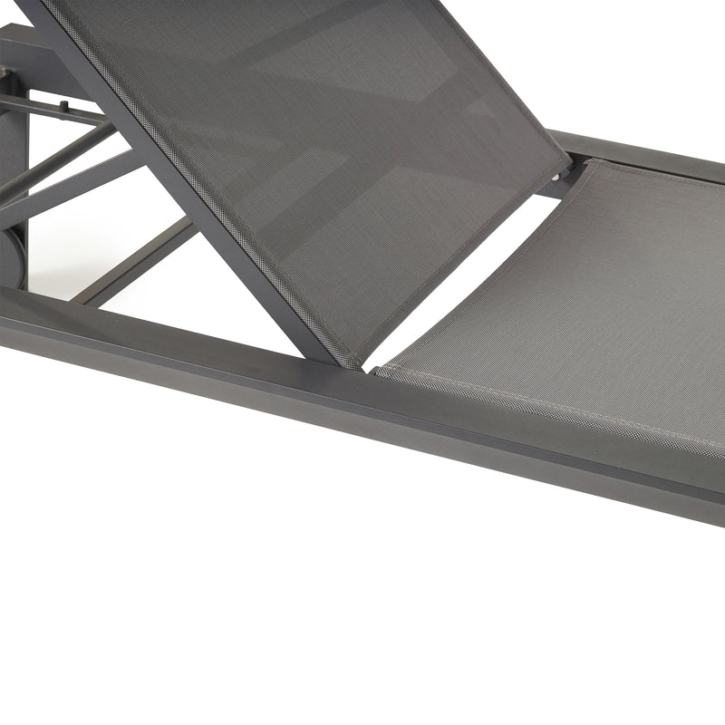 Santa Monica Chaise Lounge in Charcoal Aluminum