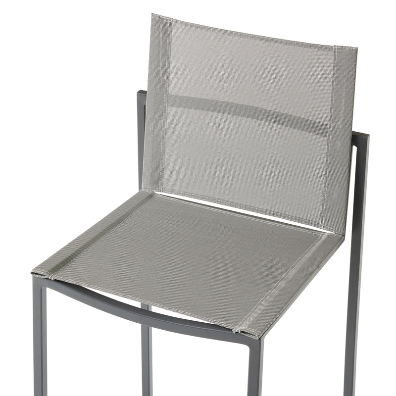 Santa Monica Armless Bar Chair in Charcoal