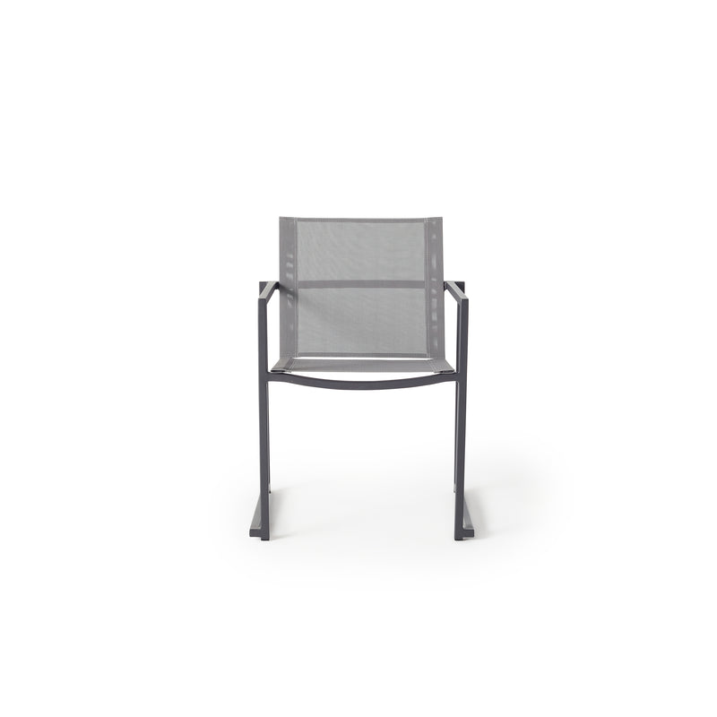 Santa Monica Dining Arm Chair in Charcoal Aluminum