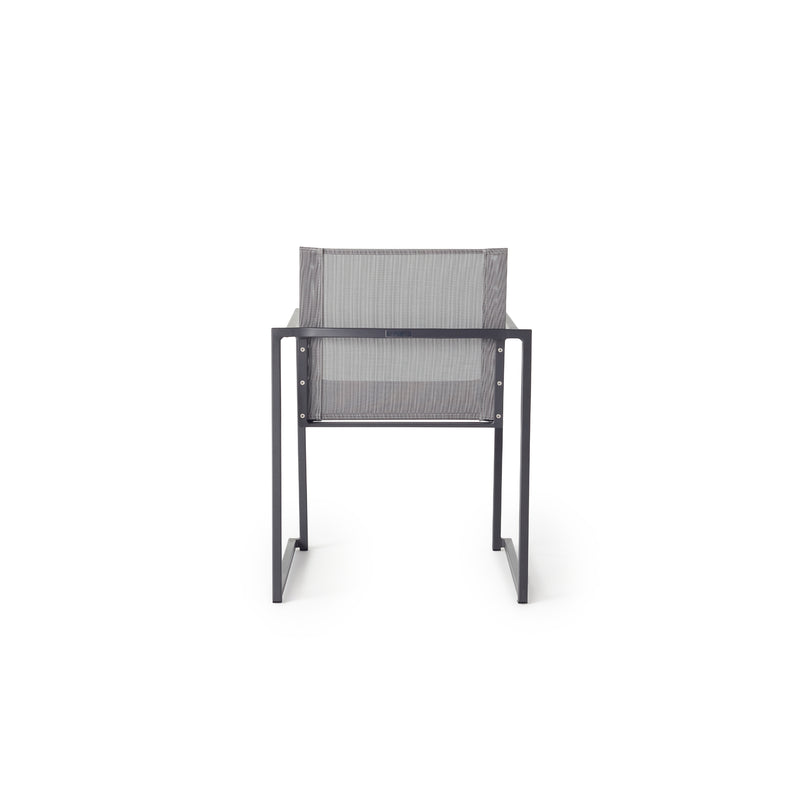 Santa Monica Dining Arm Chair in Charcoal Aluminum