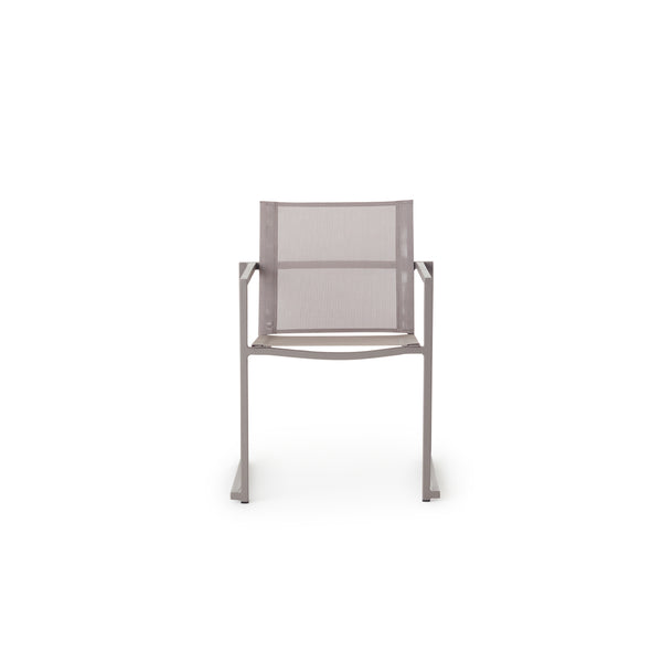 Santa Monica Dining Arm Chair in Quartz Grey Aluminum