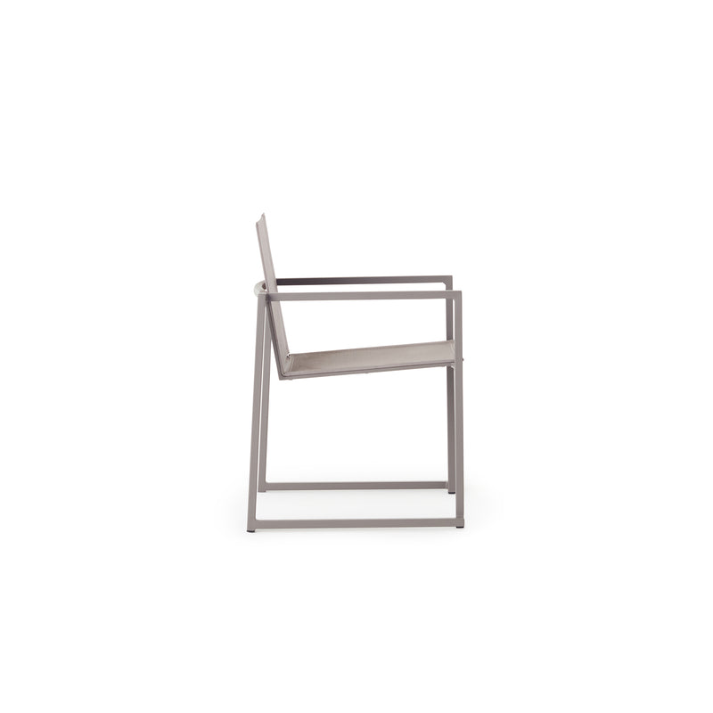 Santa Monica Dining Arm Chair in Quartz Grey Aluminum