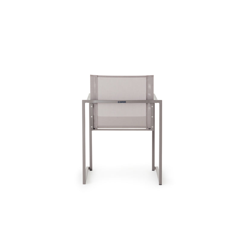 Santa Monica Dining Arm Chair in Quartz Grey Aluminum