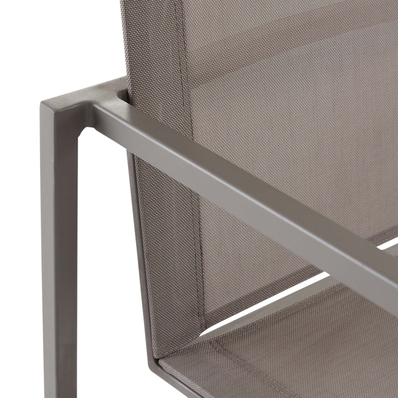 Santa Monica Dining Arm Chair in Quartz Grey Aluminum