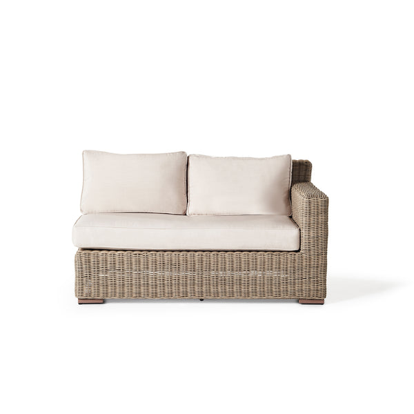 Sausalito Sectional Left-Arm Loveseat in Natural Wicker