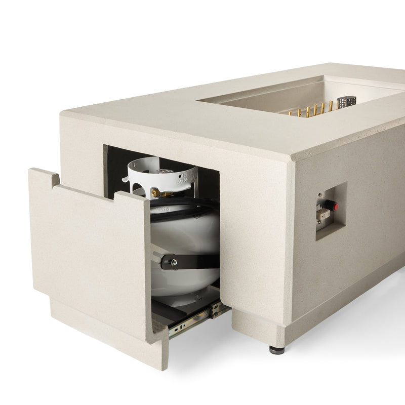 Sequoia Rectangular Fire Table in Fog