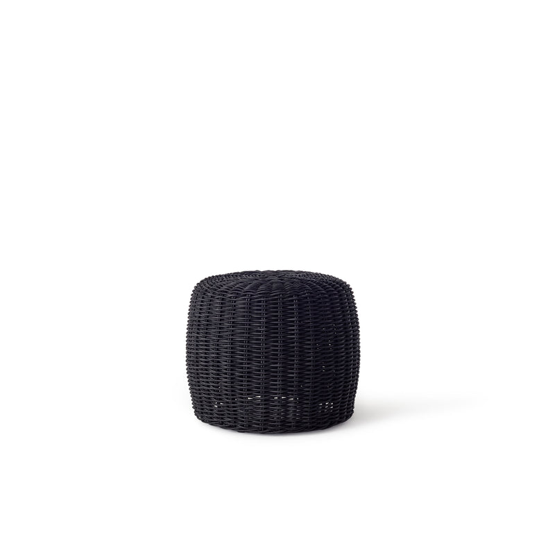 Barrel Woven Pouf in Charcoal (Small)