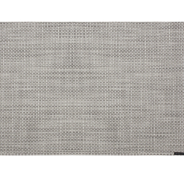 Basketweave Rectangular Placemat in White/Silver