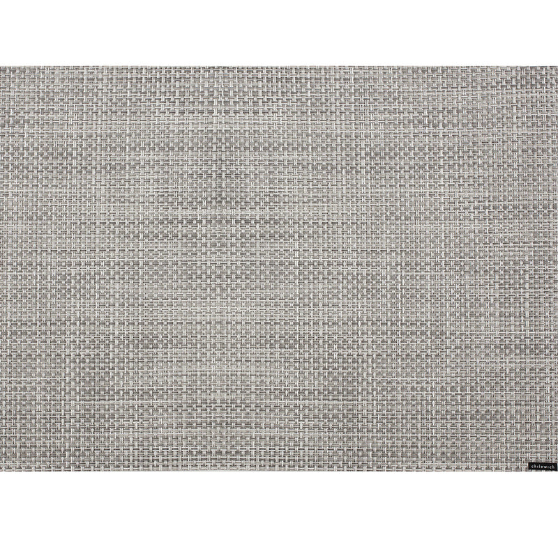 Basketweave Rectangular Placemat in White/Silver