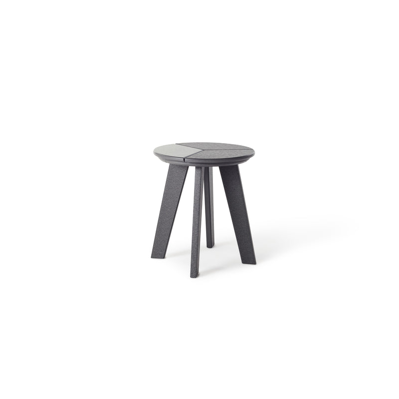 Woodside Round Side Table in Charcoal Composite