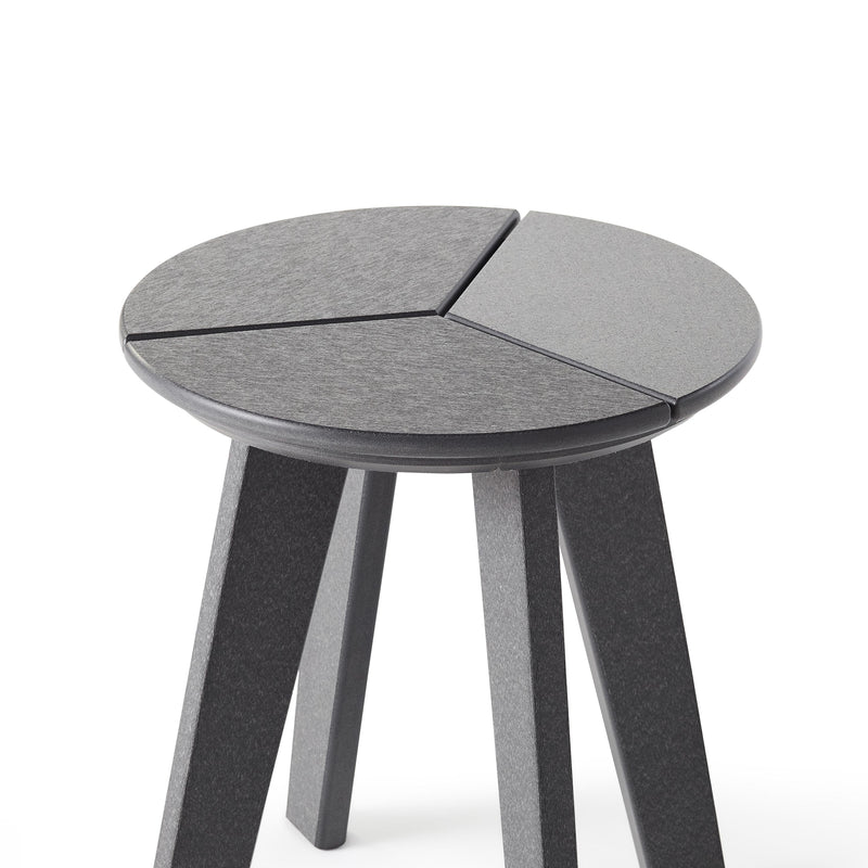 Woodside Round Side Table in Charcoal Composite