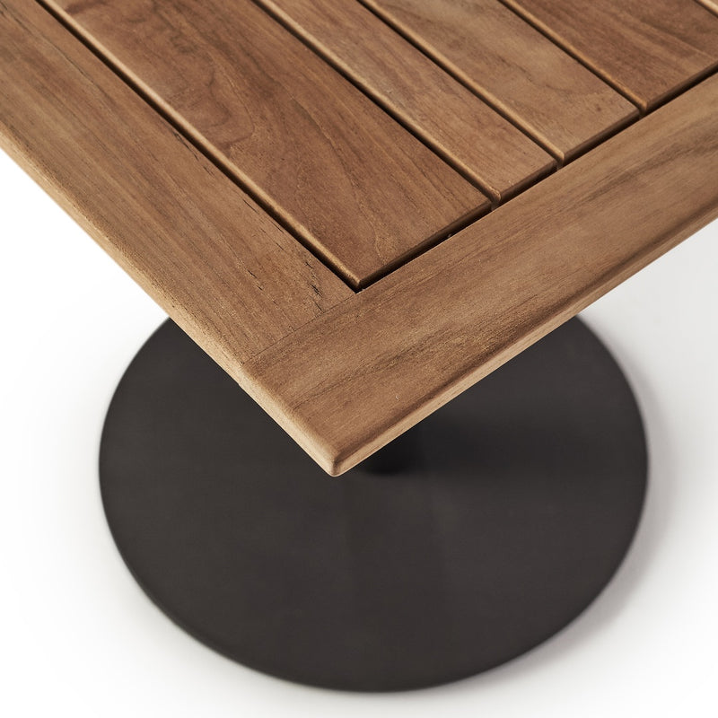 Palm Bistro Square Table in Charcoal Aluminum with Teak