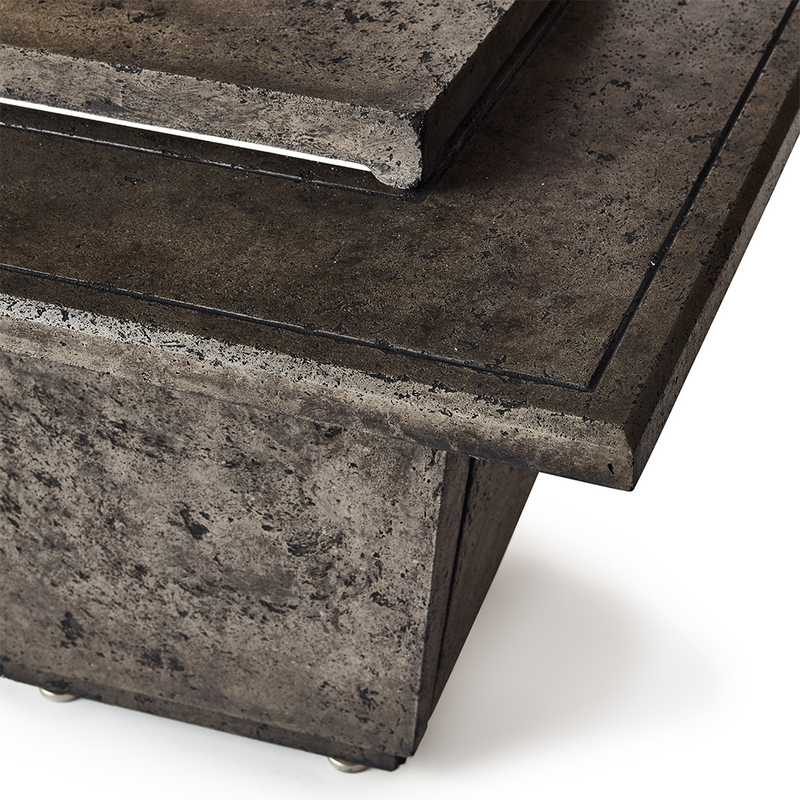Contempo and Indio Square Fire Table Lid in Dark Basalt