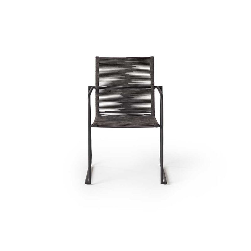 Balboa Dining Chair in Charcoal Aluminum