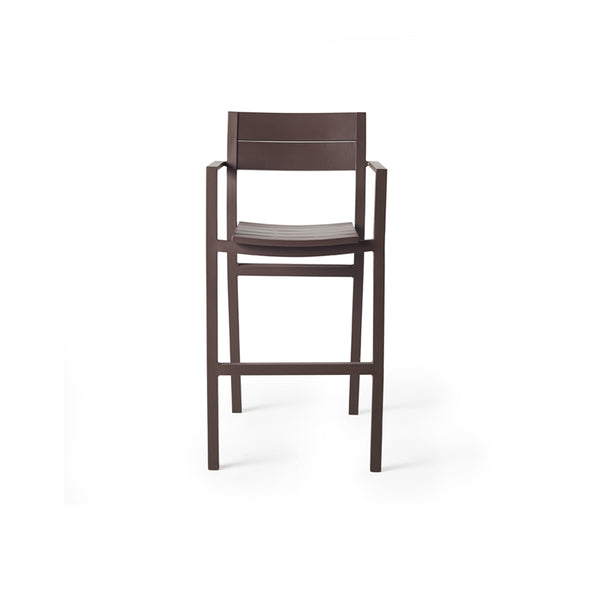 Belvedere Bar Chair in Coffee Aluminum
