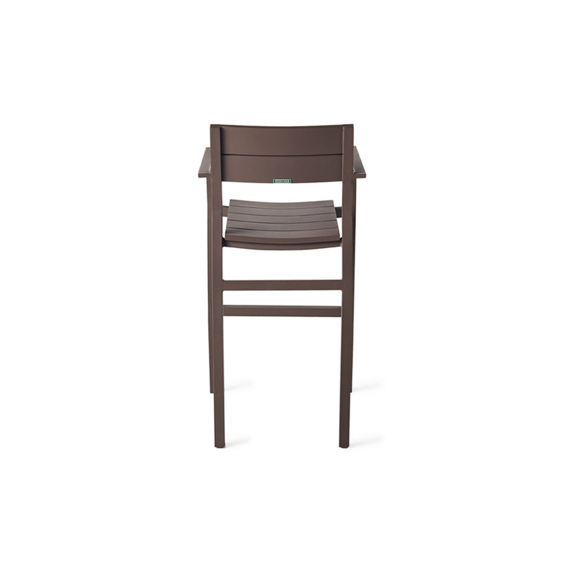 Belvedere Bar Chair in Coffee Aluminum